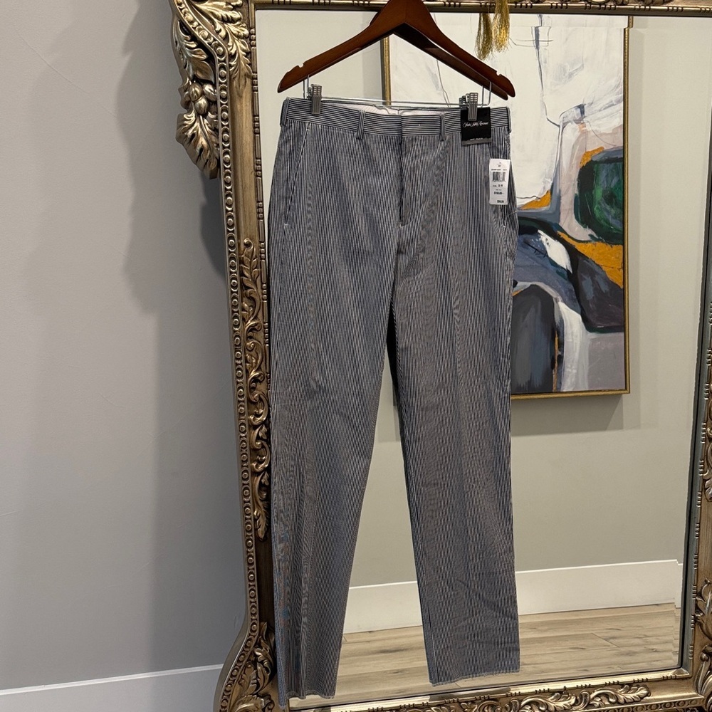 Saks Fifth Avenue Blue and White Striped Chinos